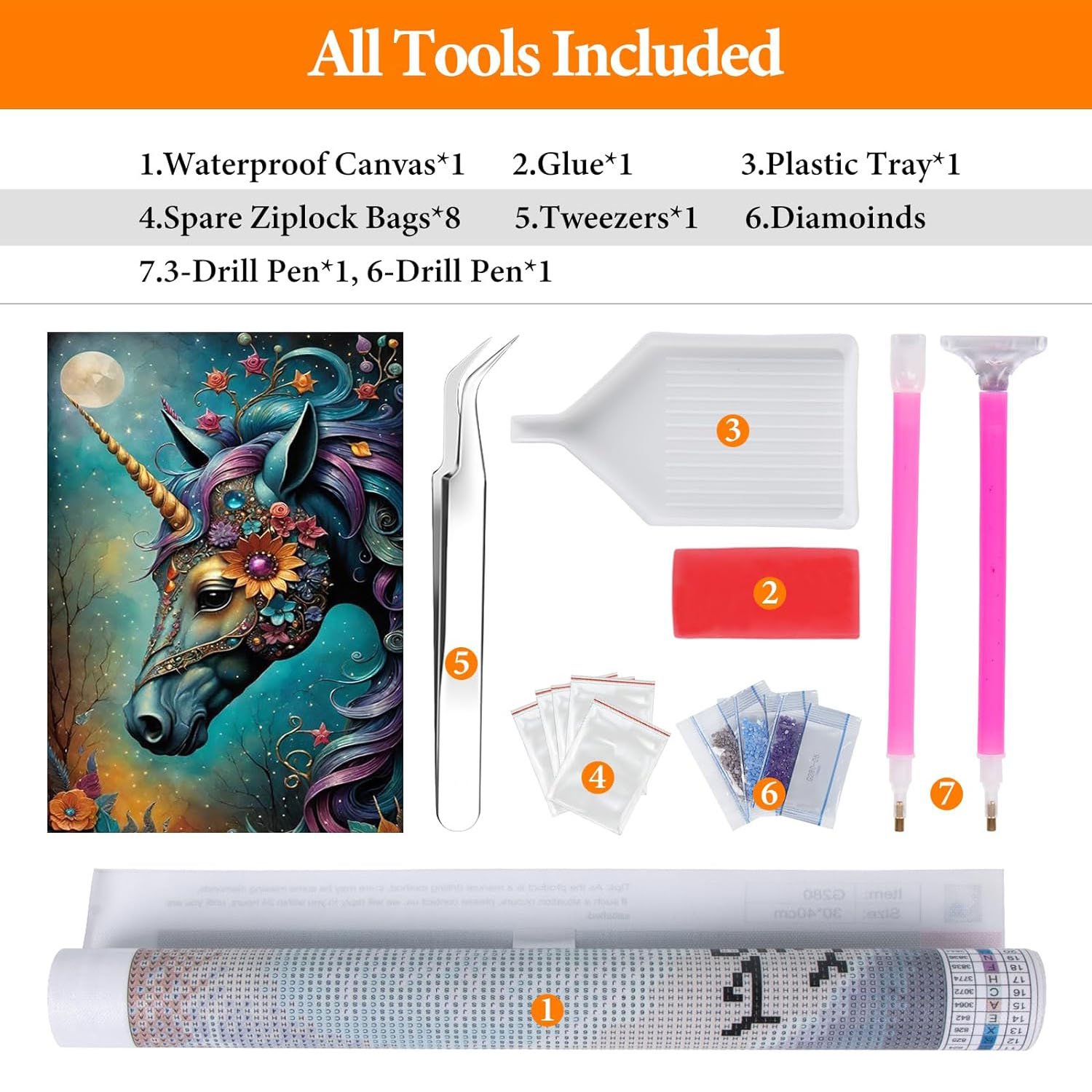 Adult Beginner Diamond Art Set DIY 5D Unicorn Round Diamond Beginner's Gem Art Perfect Gift Home Wall Decoration paintings