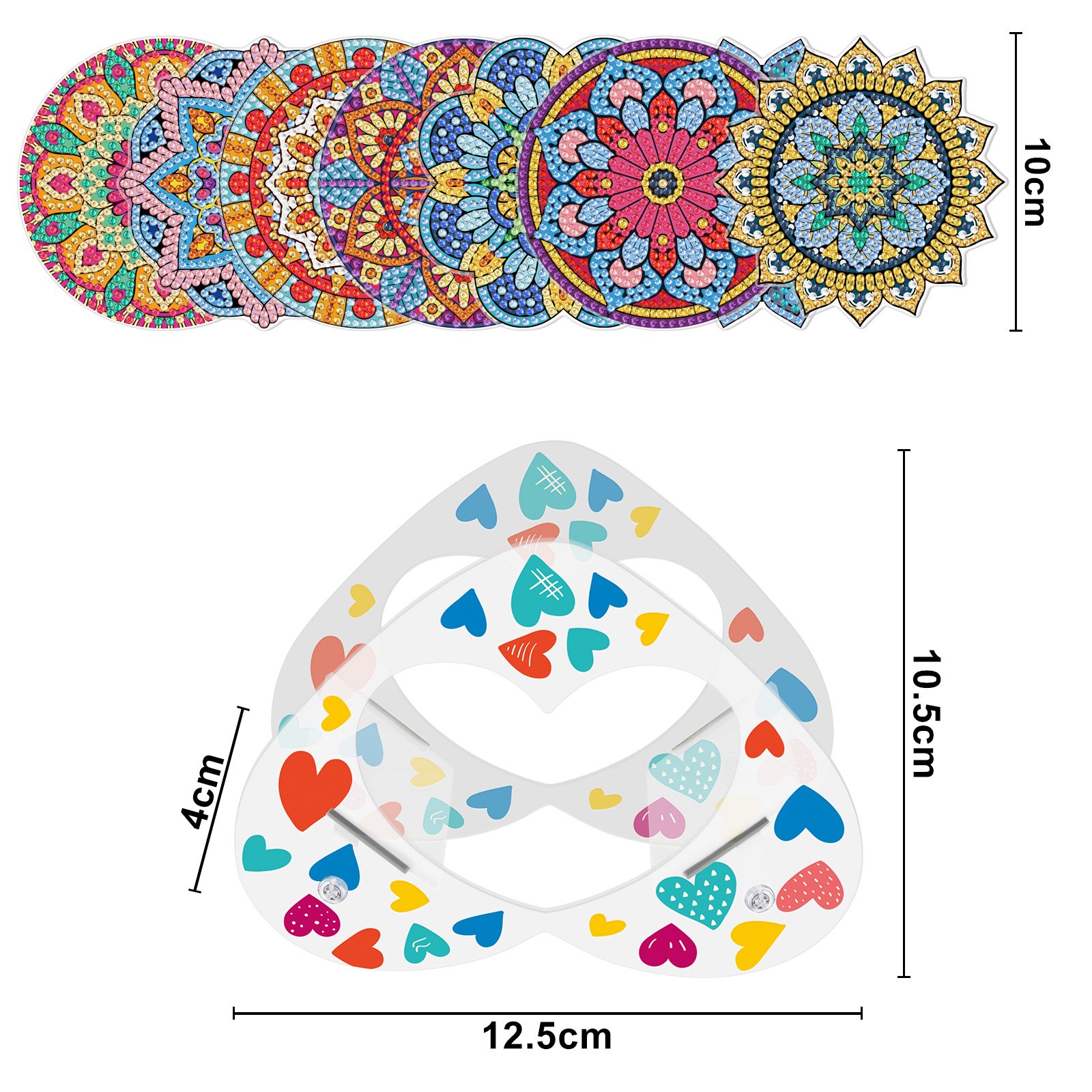 8PCS Custom Diamond Painting Coasters Flowers Mandala DIY Diamond Gem Cup Mat Crystal Art Gifts