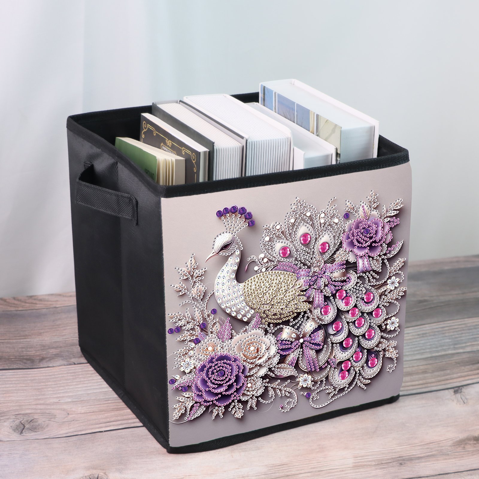 New Arrival Flower Purple Peacock Diamond Painting Storage bag