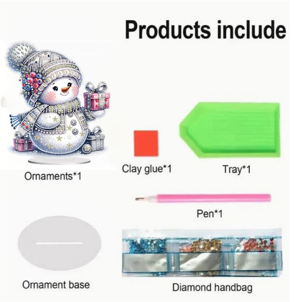 High Quality Acrylic Bright Diamond Christmas Snowman diamond painting gift