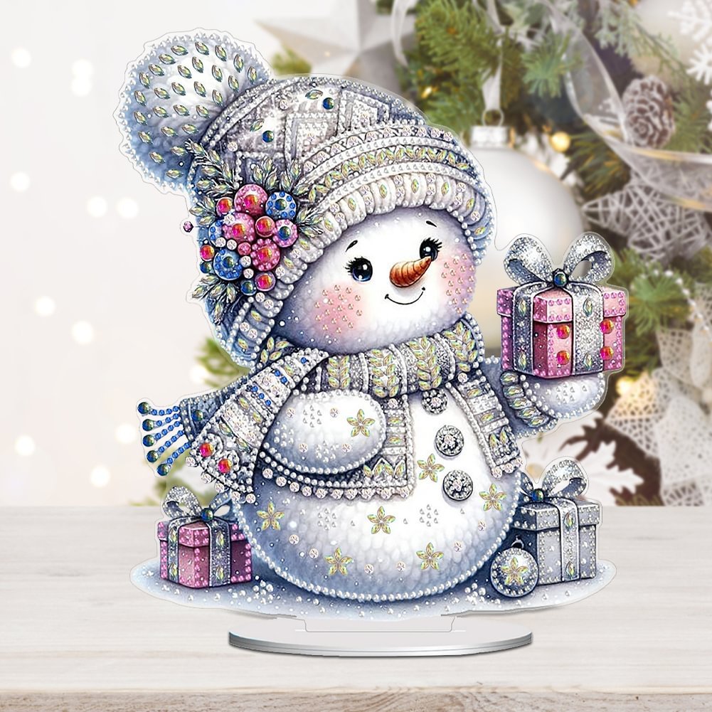 High Quality Acrylic Bright Diamond Christmas Snowman diamond painting gift