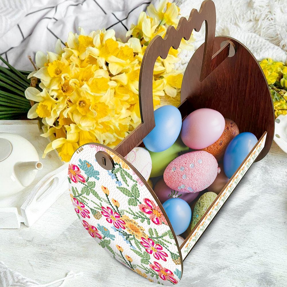 Diamond Painting Wooden Easter Egg Bunny 5D DIY Craft Storage Box