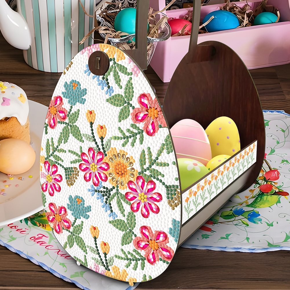 Diamond Painting Wooden Easter Egg Bunny 5D DIY Craft Storage Box