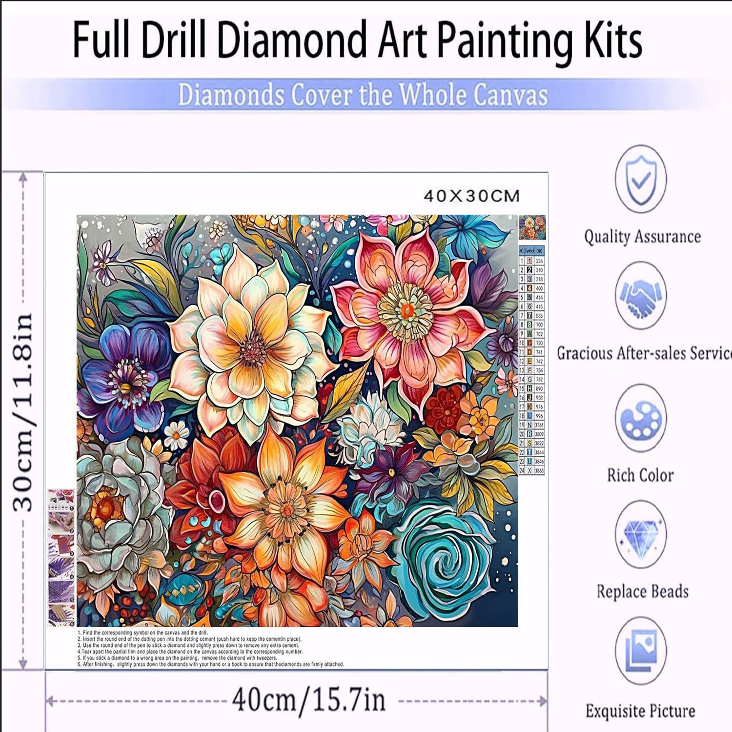 Adult Diamond Painting Set Art Flower 5D Diamond Dot Suitable for Home Wall Decoration paintings and wall arts
