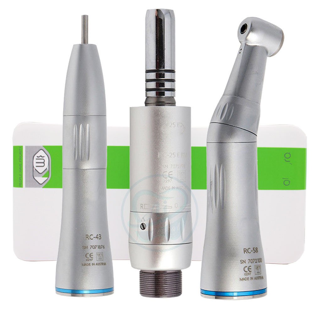 Inner water contral angle dental handpiece set with high speed led handpiece