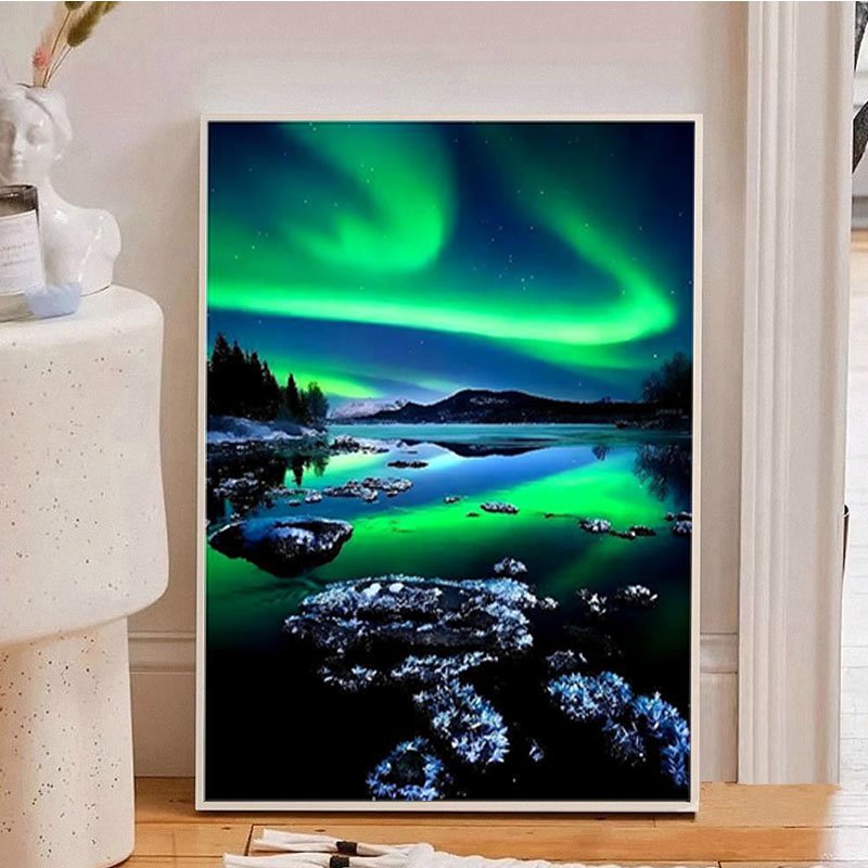 Landscape diamond dot painting Northern Lights Paint Gem 5d diy diamond painting accessories Home Wall Decor
