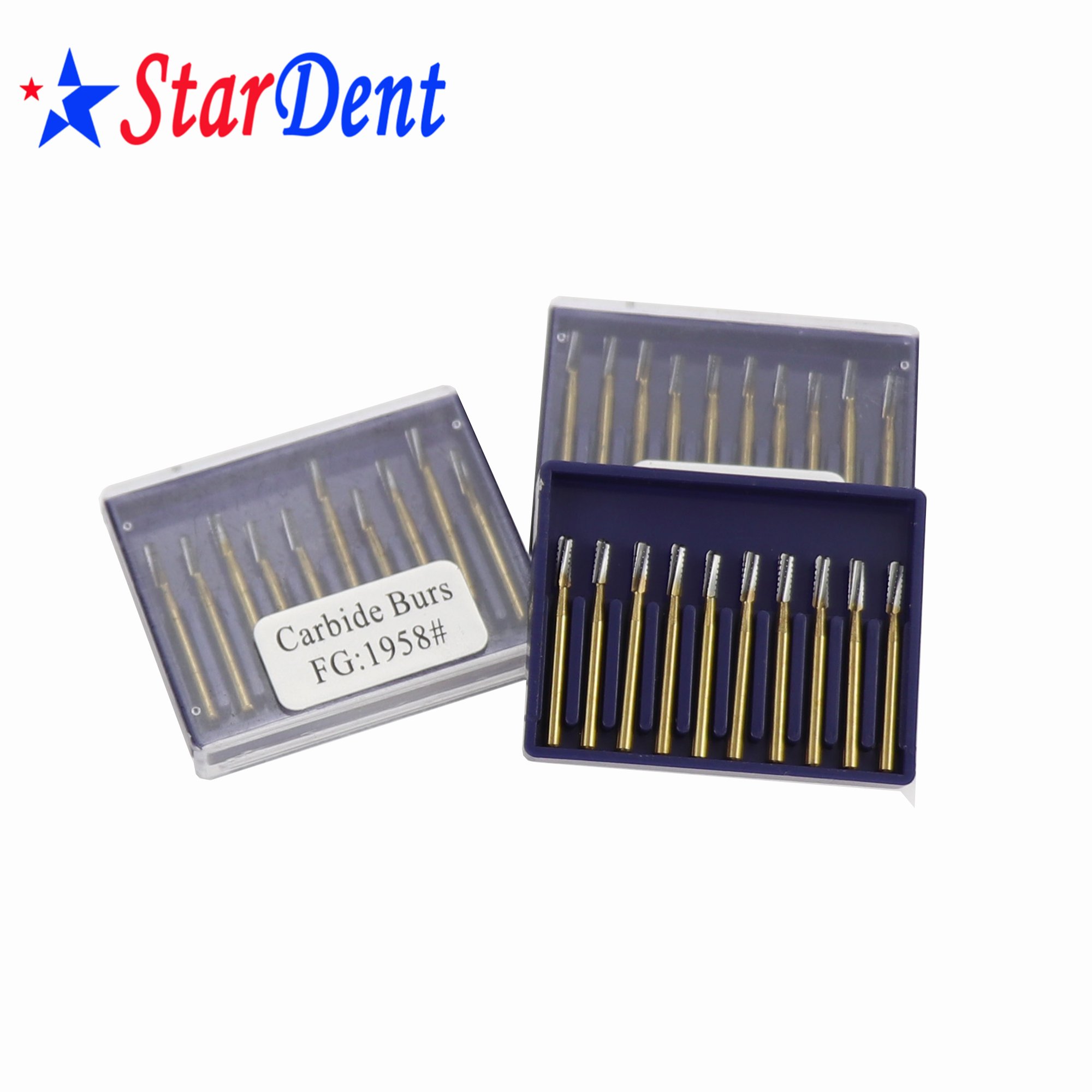 Dental Tungsten Golden Carbide Bur High Speed Handpiece Metal Cutter FG-1958