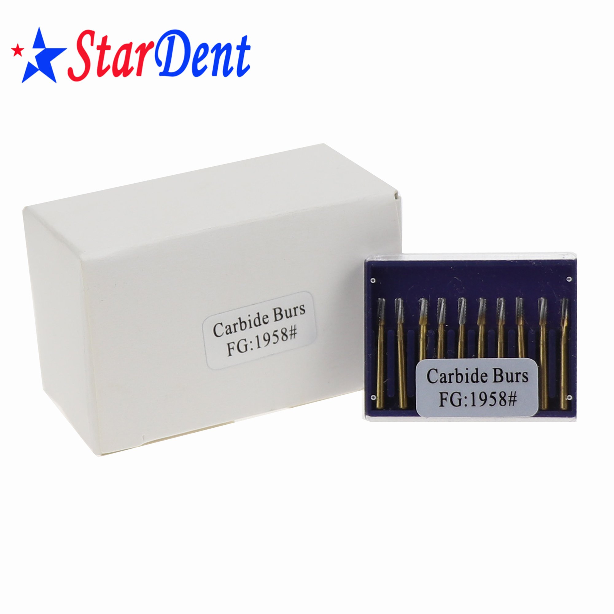 Dental Tungsten Golden Carbide Bur High Speed Handpiece Metal Cutter FG-1958