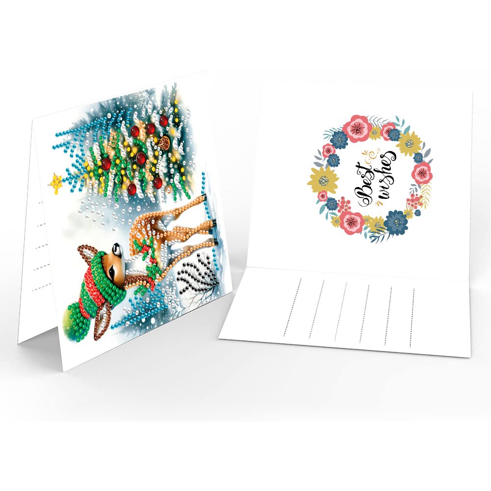 new design 12PCS Christmas Birthday Festival Supplies Creative Vintage DIY Diamond Painting Greeting Cards