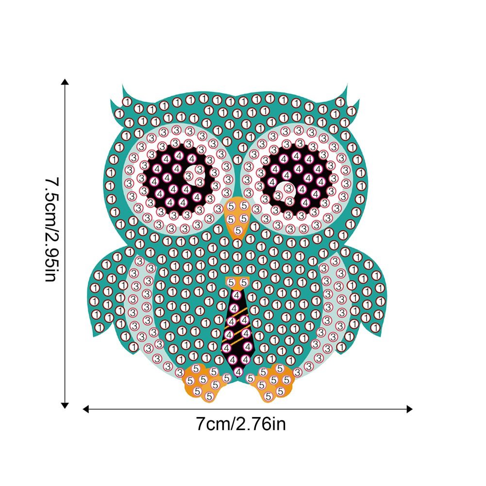 8Pcs Diamond Painting Owl Fridge Stickers 5D DIY Craft Magnet