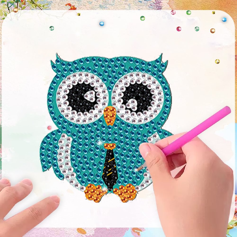 8Pcs Diamond Painting Owl Fridge Stickers 5D DIY Craft Magnet