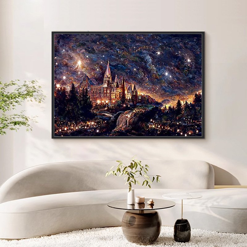 Classic DIY diamond painting hand painted beautiful night sky theme home decoration