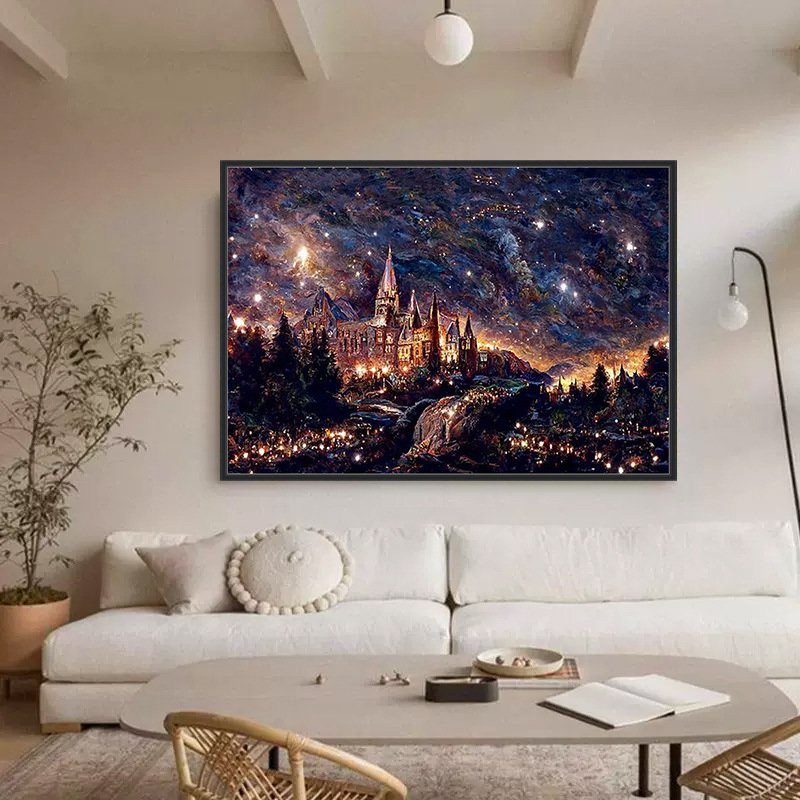 Classic DIY diamond painting hand painted beautiful night sky theme home decoration