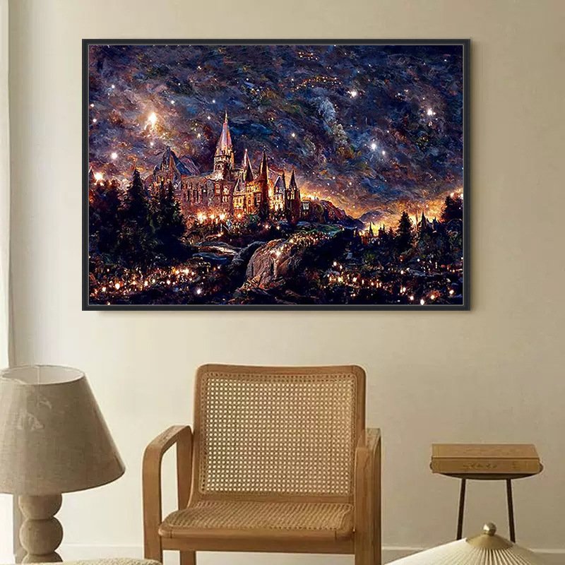 Classic DIY diamond painting hand painted beautiful night sky theme home decoration