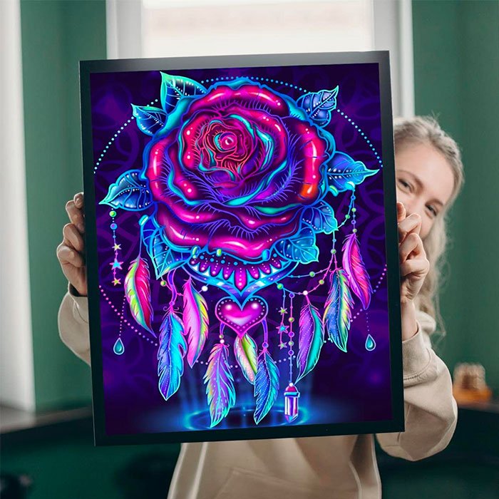 5D Diamond Painting Kits Diamond Art Kits DIY Flowers Diamond Painting Full Drill Round Rhinestone for Home Decor