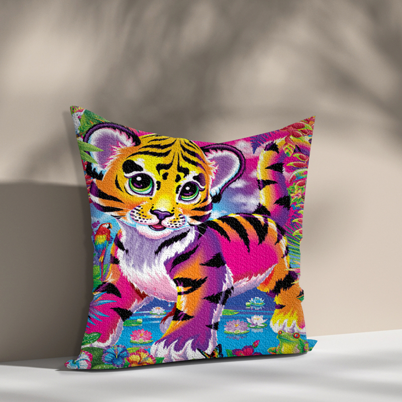 5D DIY Diamond Painting Kit animal tiger home decor art full Round embroidery mosaic diamond painting pillow case