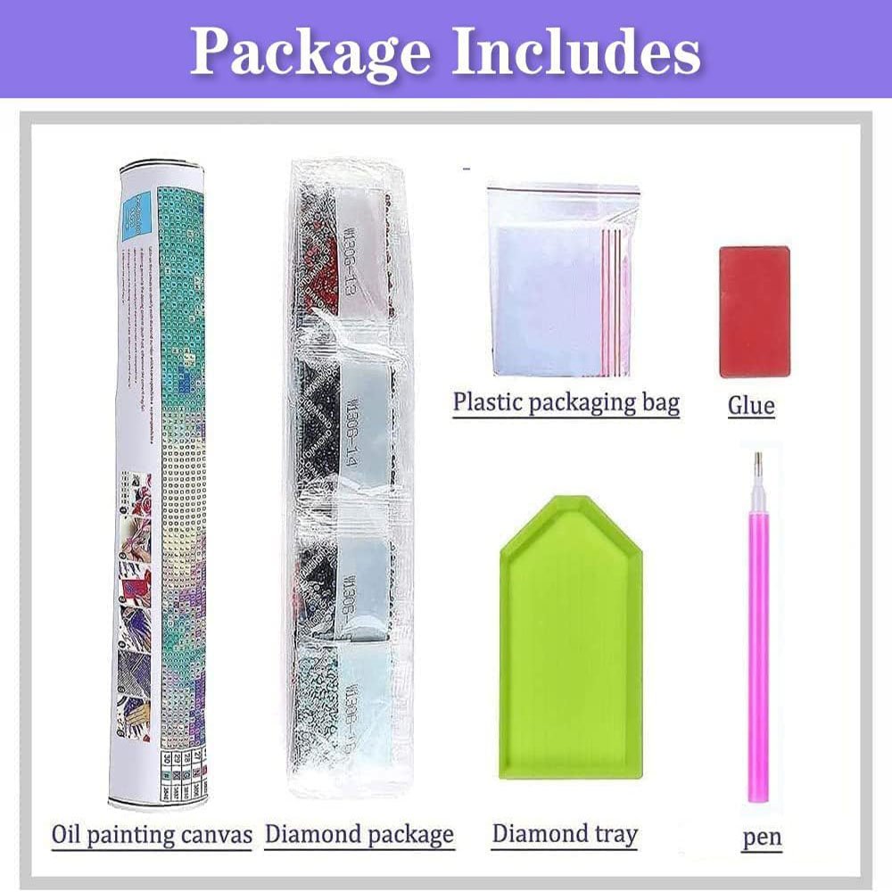 Adult Diamond Painting Kit DIY5D Cartoon Fox Cub Round Diamond Art Kit Suitable for wall painting home decoration Gifts
