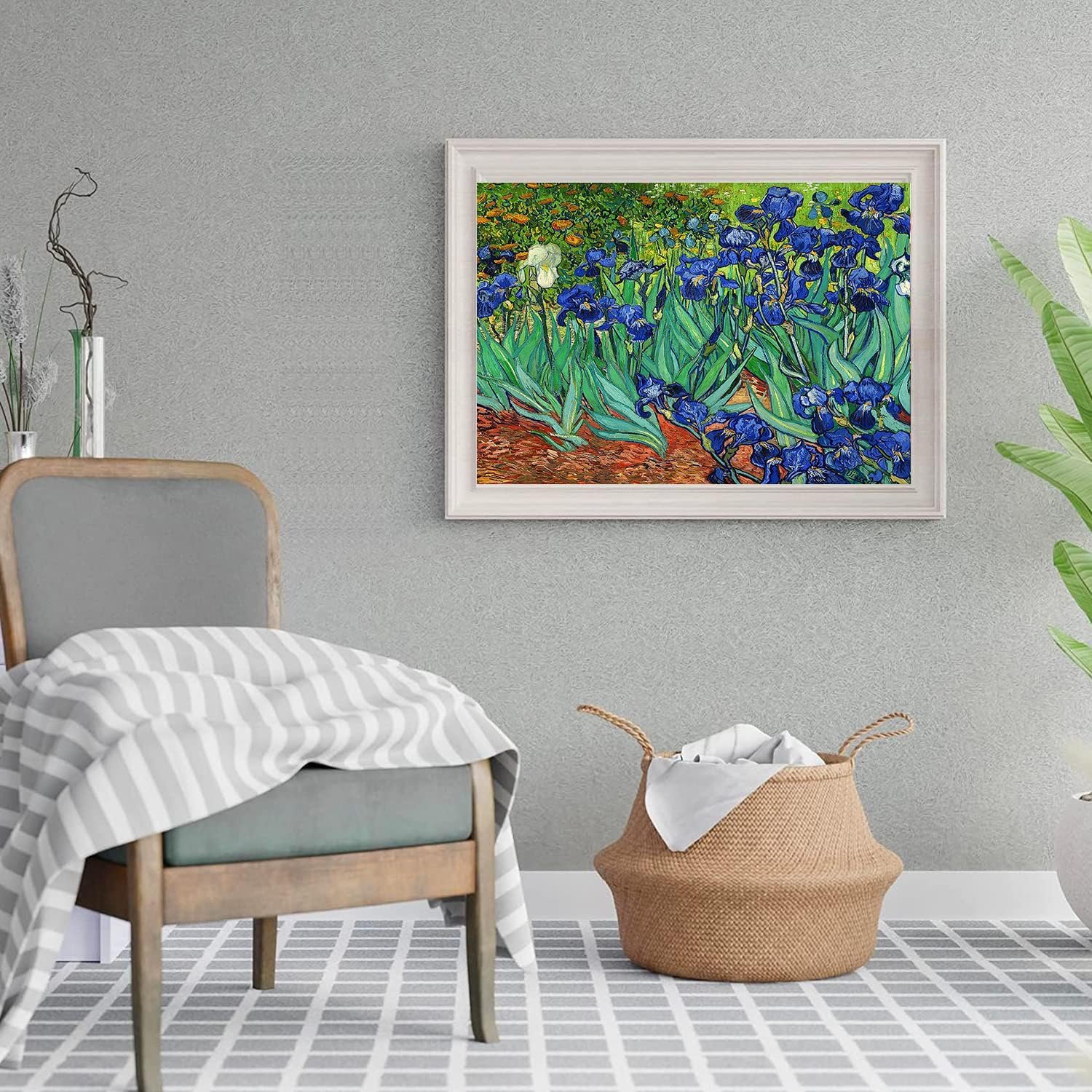 Adult Diamond Painting Set DIY Van Gogh Iris Flower Art 5D Painting Art Home Wall Decoration Painting aesthetic room decor