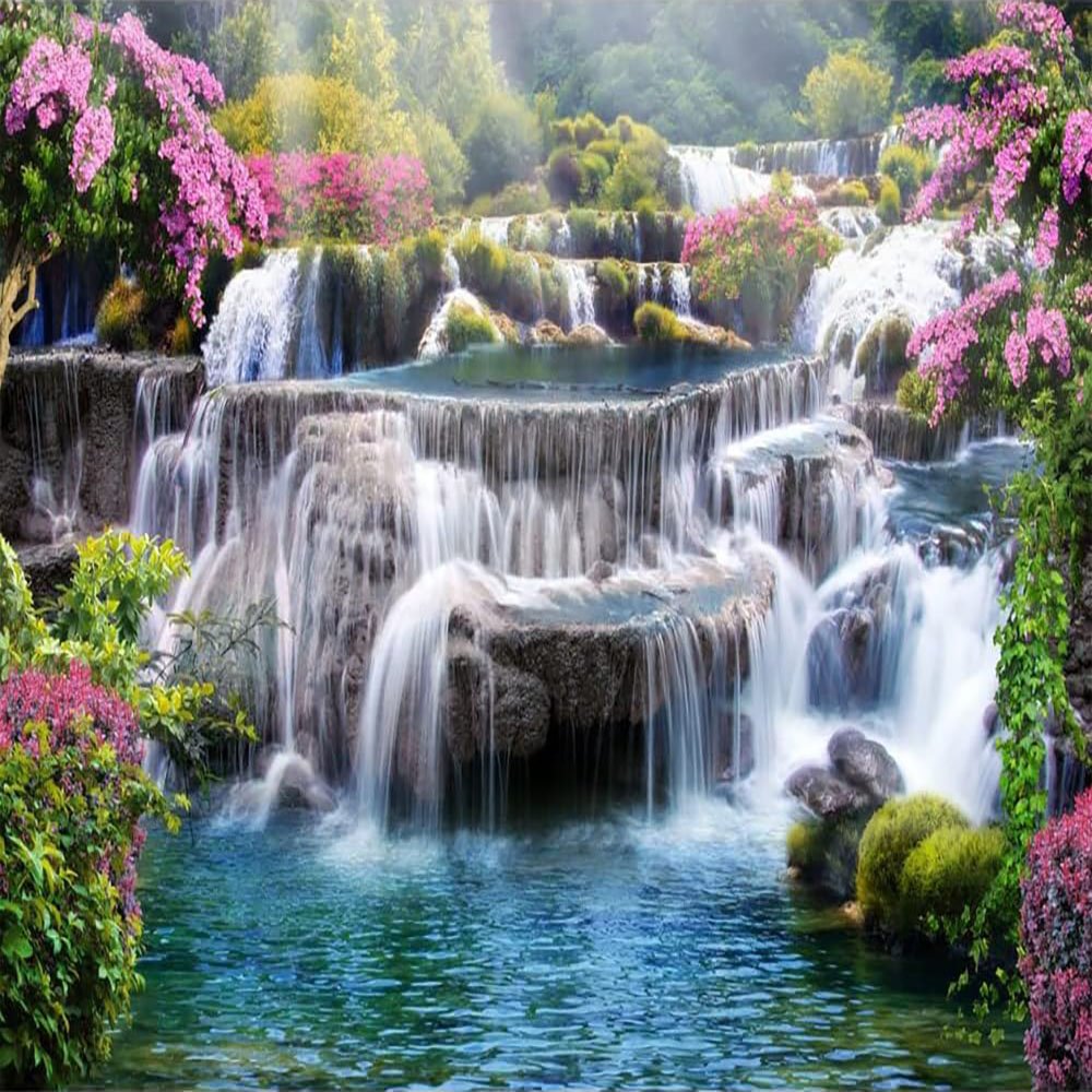 Flowing waterfall diamond painting natural landscape diamond painting rockery landscape diamond painting 30*40cm