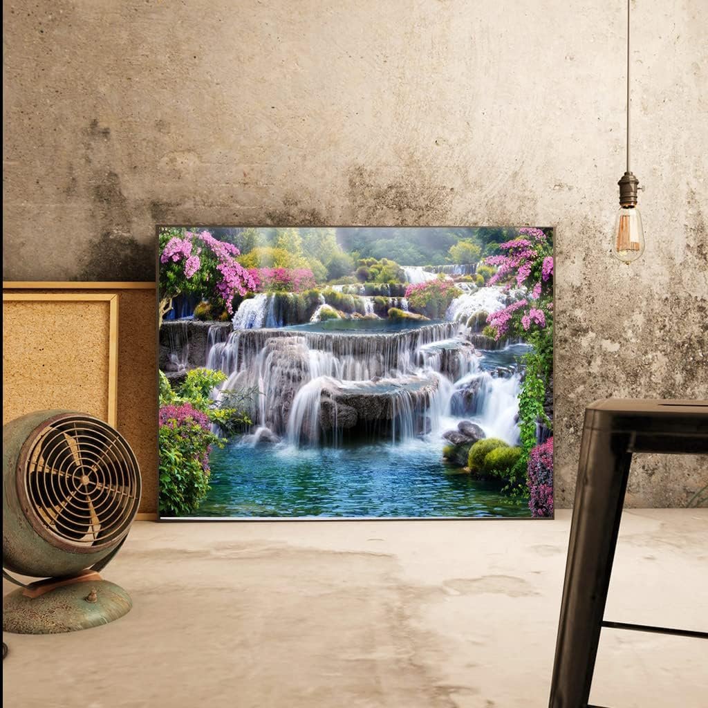 Flowing waterfall diamond painting natural landscape diamond painting rockery landscape diamond painting 30*40cm