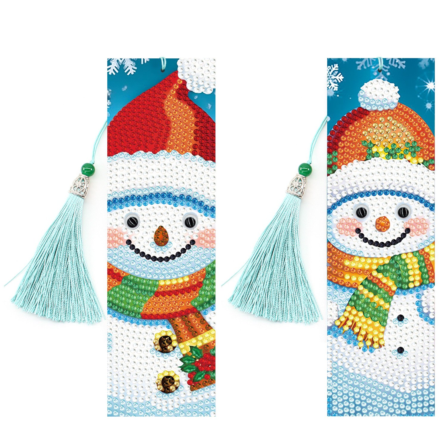 2PCS Personalized Custom Diamond Painting Bookmark Acrylic Creative Christmas Pattern Pendant Bookmark Wholesale