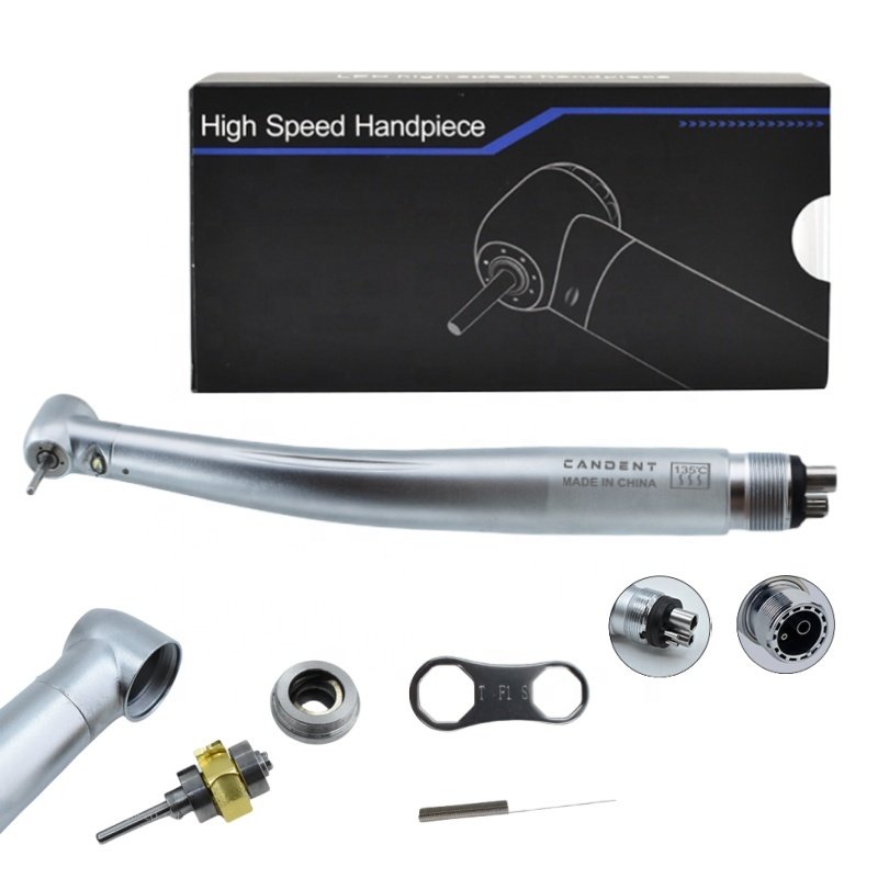 Dental High Speed Handpiece LED Factory Price 3 Water spray Ceramic Bearing Air Turbine Push Button Lab Equipment Supply