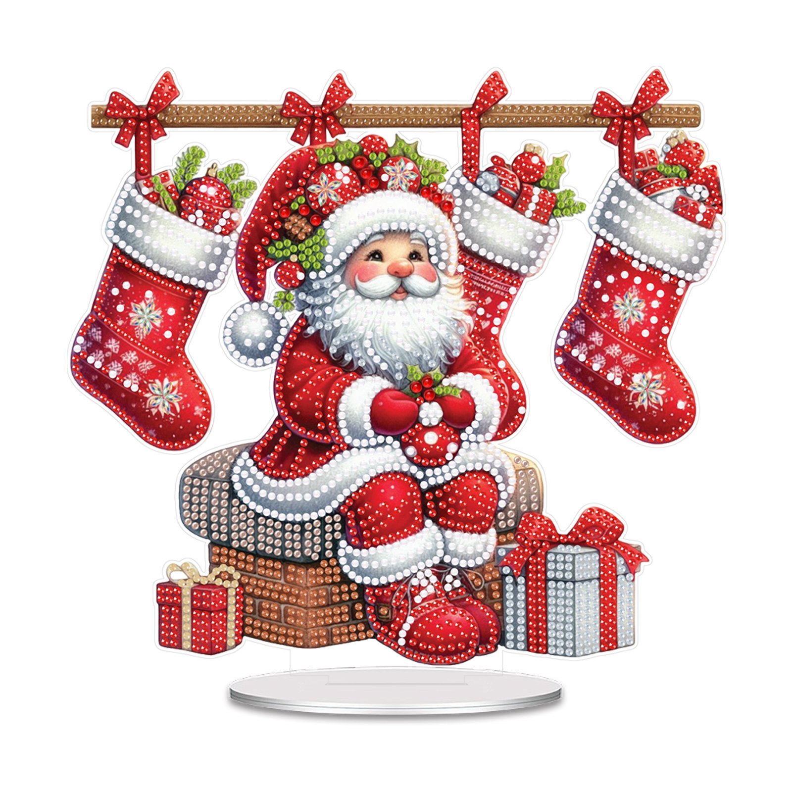 2024 DIY Tabletop Craft Handpainted Acrylic Diamond Painting Cartoon Animal Ornament for Home Christmas Box Packed