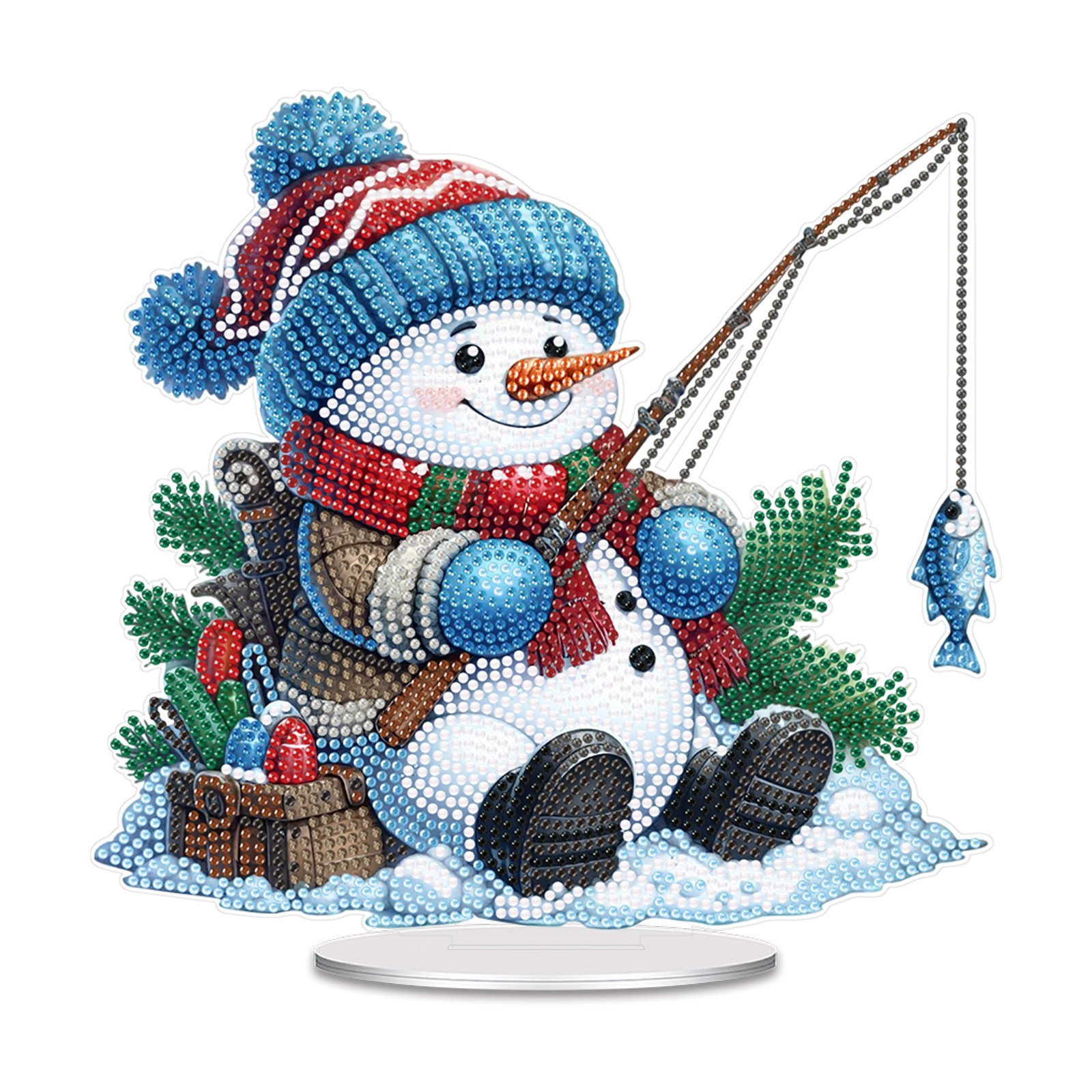2024 DIY Tabletop Craft Handpainted Acrylic Diamond Painting Cartoon Animal Ornament for Home Christmas Box Packed