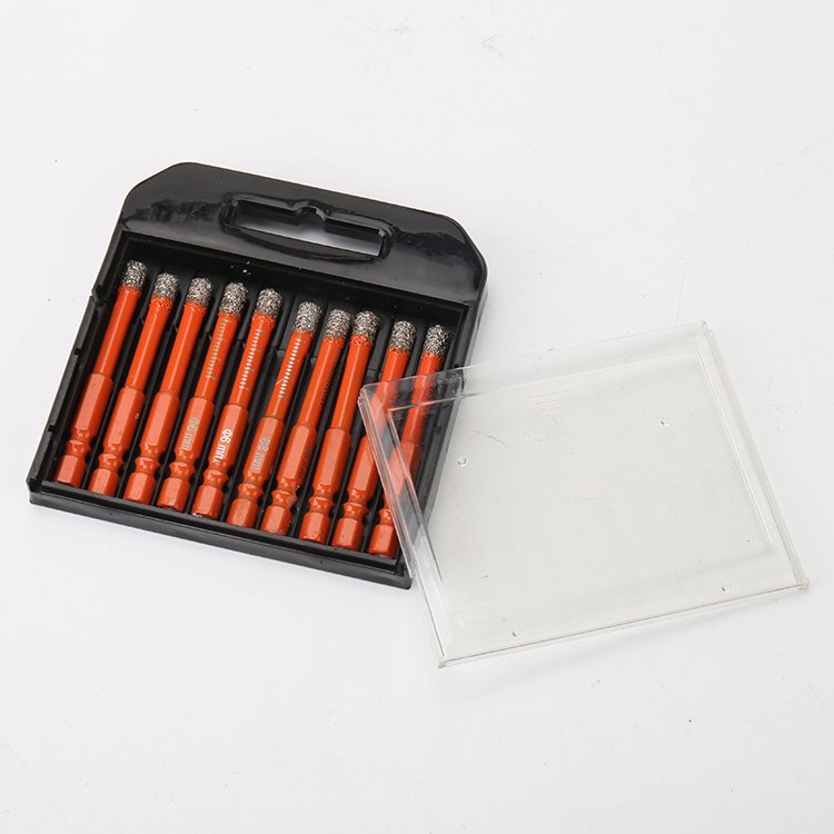10Pcs/1Set Diamond Drill Bit 6mm Hexagonal handle vacuum brazing ceramic marble hole saw diamond tile hole opener sds drill bits