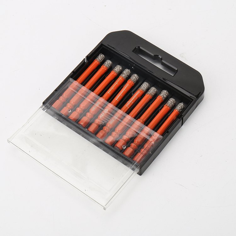 10Pcs/1Set Diamond Drill Bit 6mm Hexagonal handle vacuum brazing ceramic marble hole saw diamond tile hole opener sds drill bits