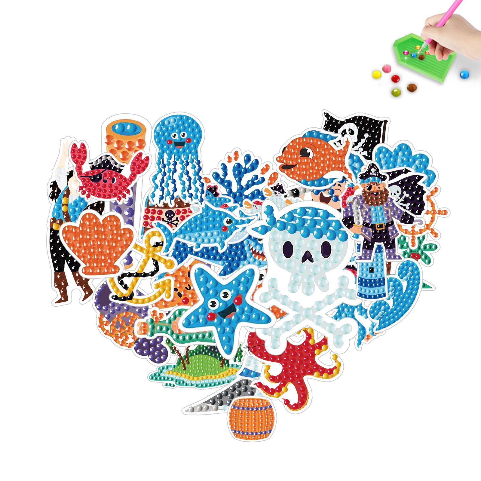 Diamond Painting Kids Stickers Kit DIY Stickers Arts Cartoon Animal Diamond Painting by Numbers Arts Children Toys Gift Kits
