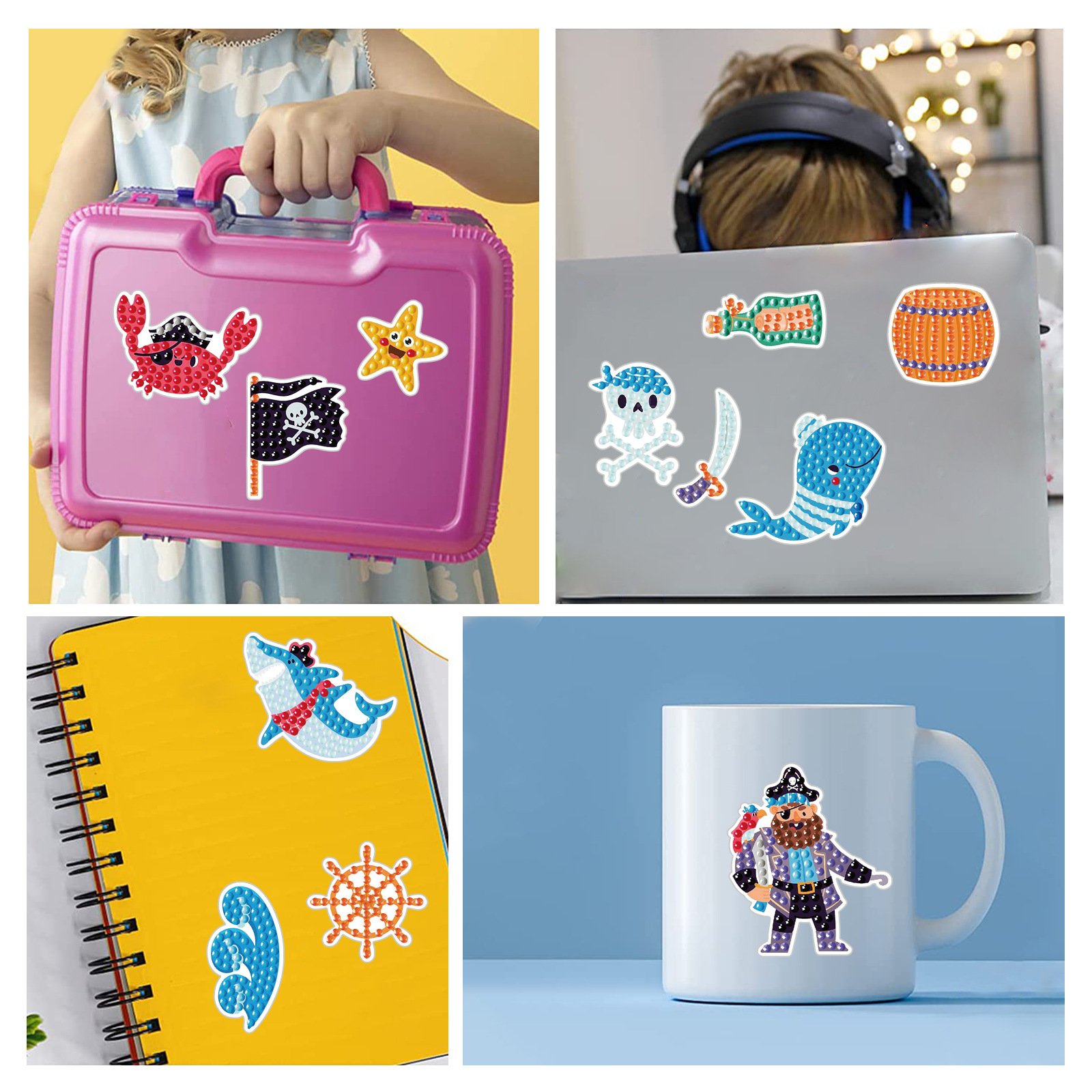 Diamond Painting Kids Stickers Kit DIY Stickers Arts Cartoon Animal Diamond Painting by Numbers Arts Children Toys Gift Kits