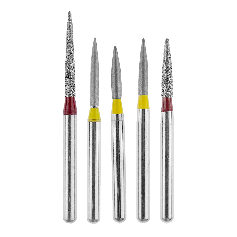 Wolf's Fang FO Flame Ogival End Type 10PCS Dental Diamond Burs Polishing Teeth Stainless Steel for High Speed Handpiece