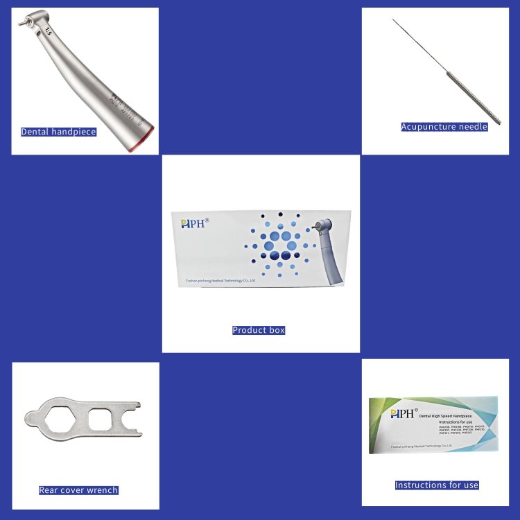 Portable Dental Low Speed air turbine Contra Angle Fiber Optic Handpiece Polishing Teeth Compatible With All E-Type Electric