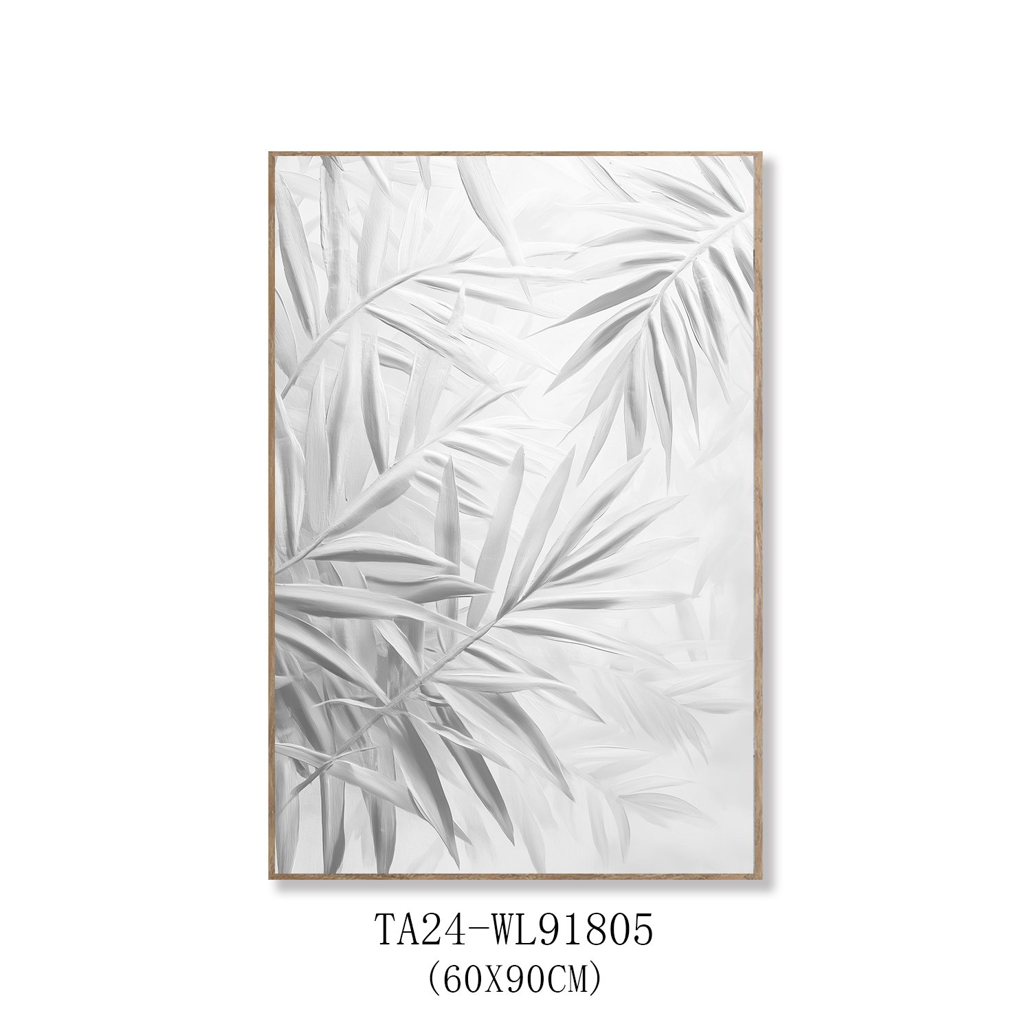 3D Handmade Wall Art Abstract Leaf white Hand Painted Oil Painting on Canvas Digital Printing Custom Size Home Decor