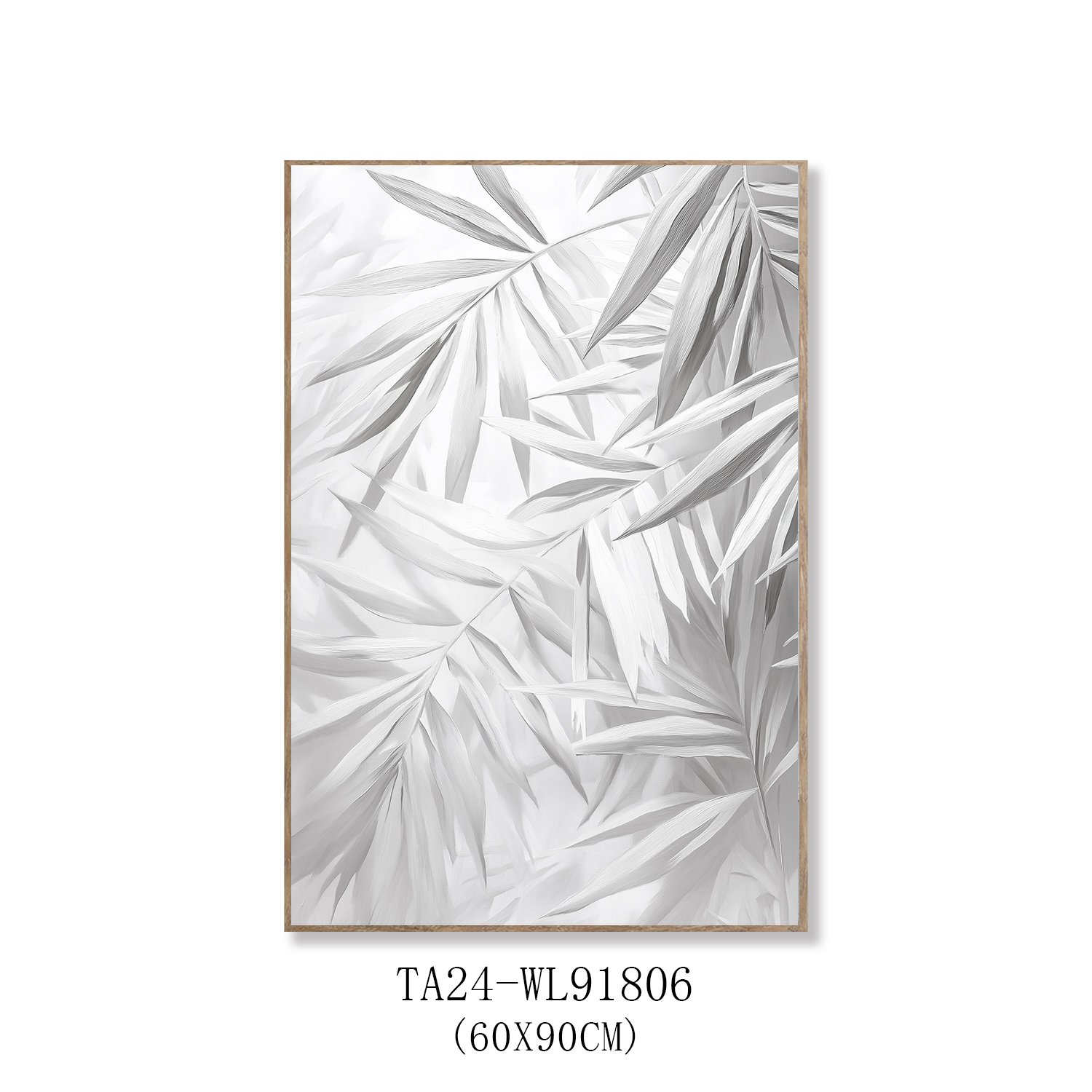 3D Handmade Wall Art Abstract Leaf white Hand Painted Oil Painting on Canvas Digital Printing Custom Size Home Decor