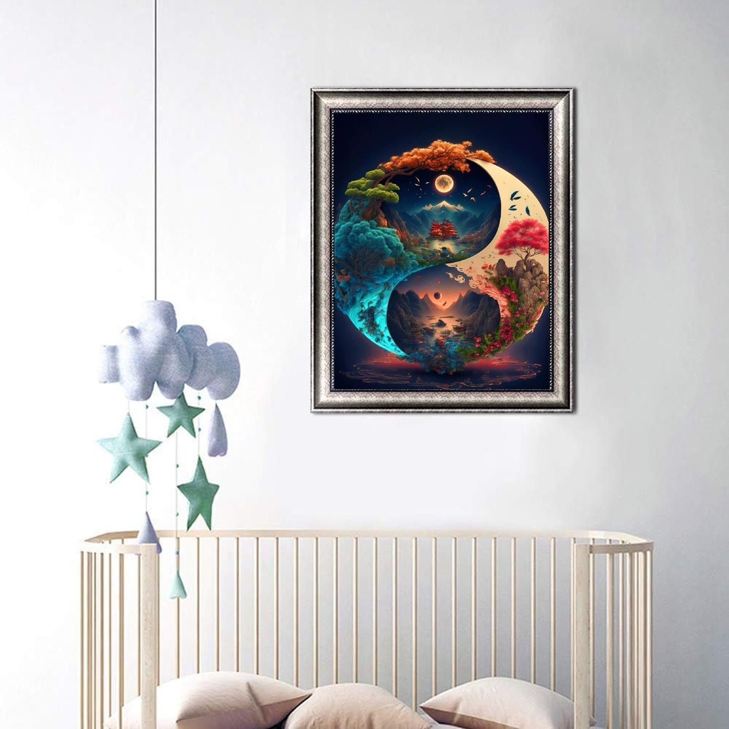 Chinese Tai Chi Diamond Painting Bagua Landscape Diamond Painting Colorful Night Scene Diamond paintings and wall arts