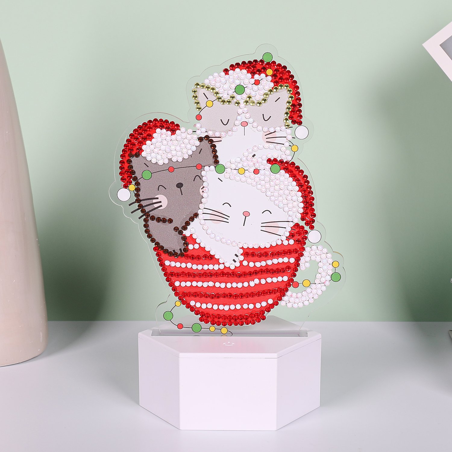 DIY Diamond Painting with LED Lamp Night Lights Creativity 7 Colors Christmas Crystal Drawing Lamp Decoration
