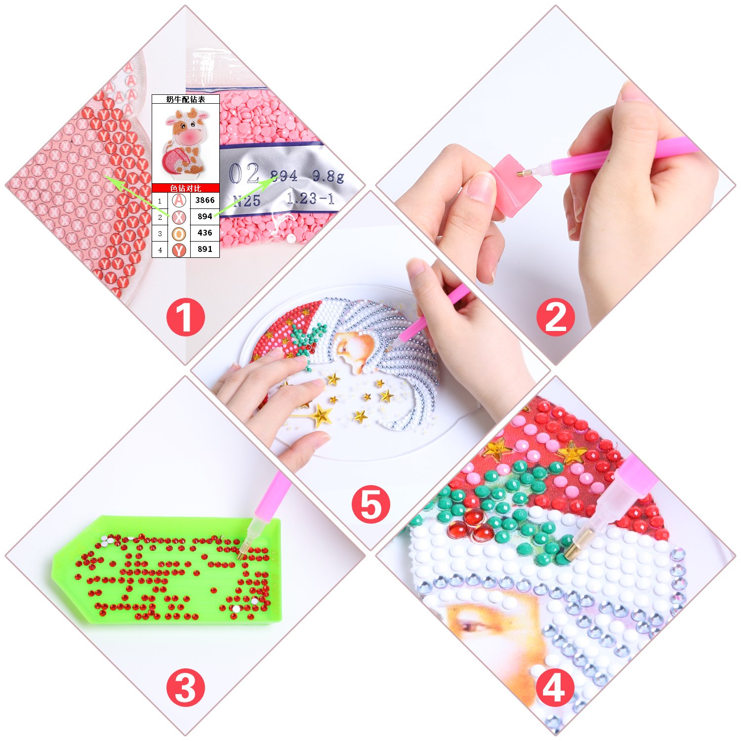 DIY Diamond Painting with LED Lamp Night Lights Creativity 7 Colors Christmas Crystal Drawing Lamp Decoration