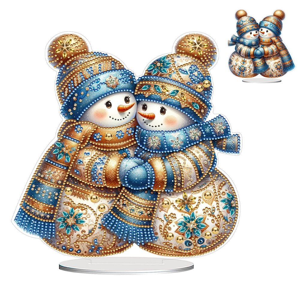 Diamond Painting Acrylic Winter Christmas Snowman 5D DIY Table Craft