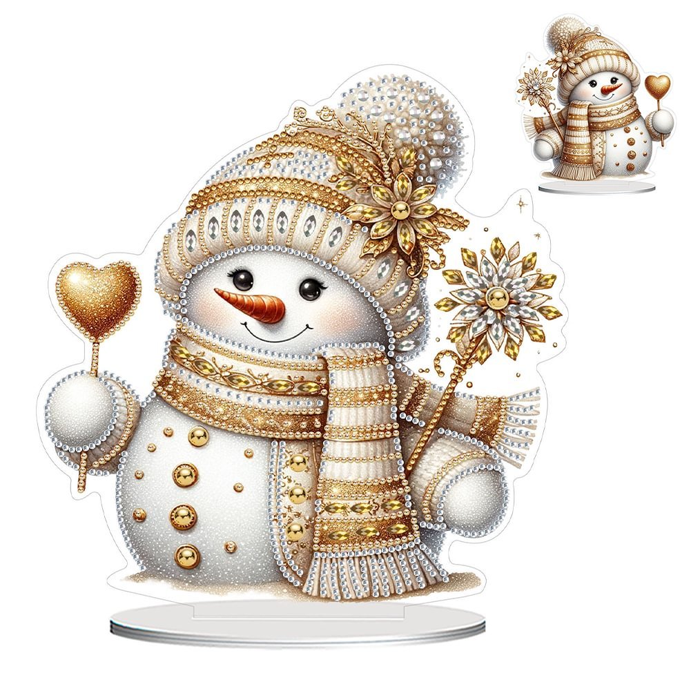 Diamond Painting Acrylic Winter Christmas Snowman 5D DIY Table Craft