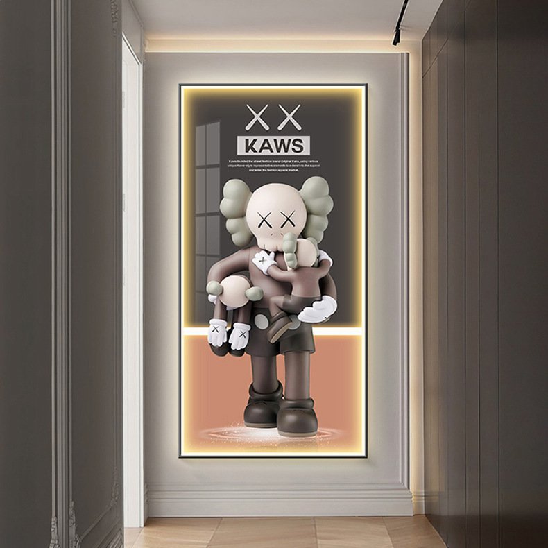 modern luxury vertical decor violent bear trend pop living room decor led crystal porcelain diamond wall art painting
