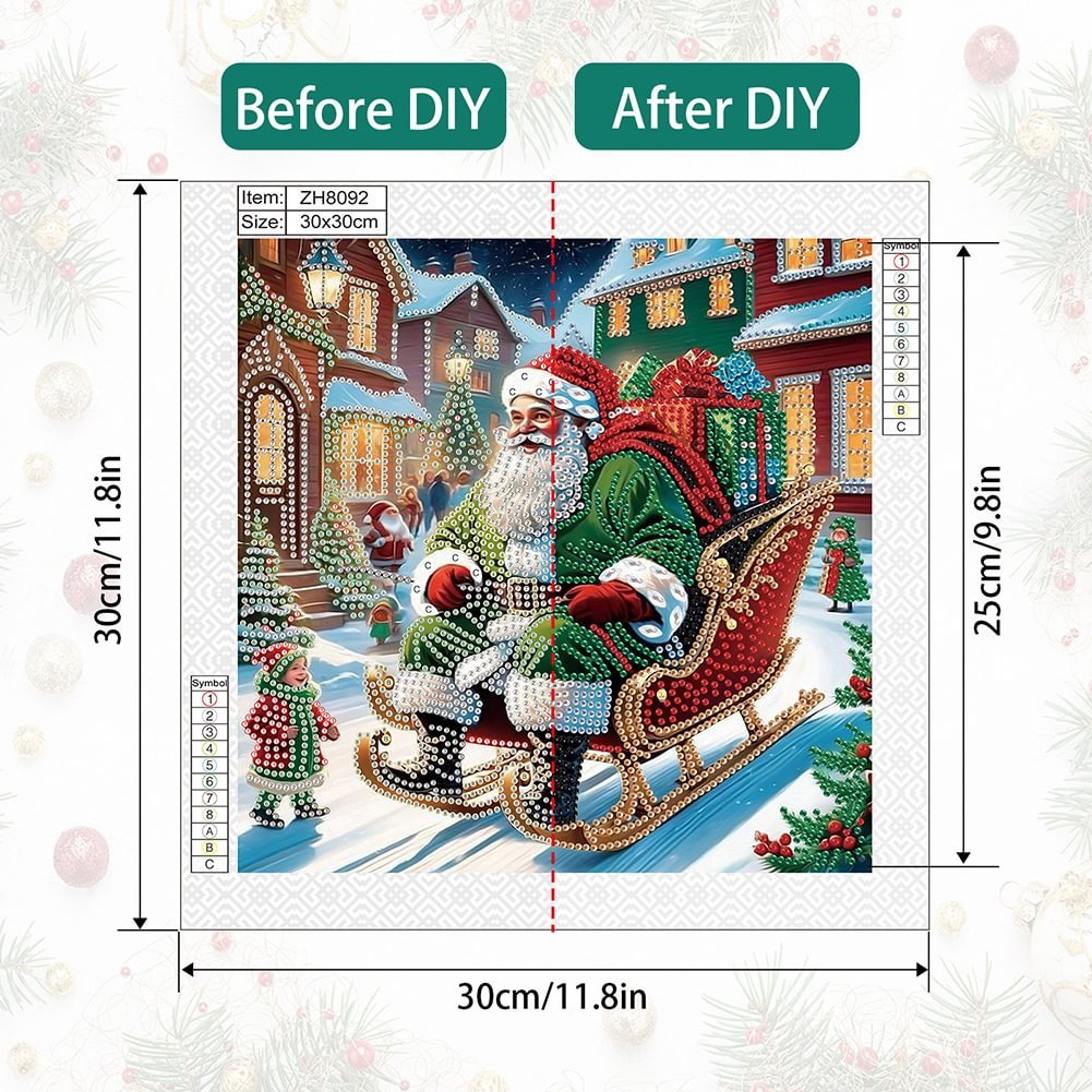 Custom 30x30CM DIY Santa Claus Home Decor Diamond Painting Special Shaped Acrylic Christmas Decor Diamond Painting