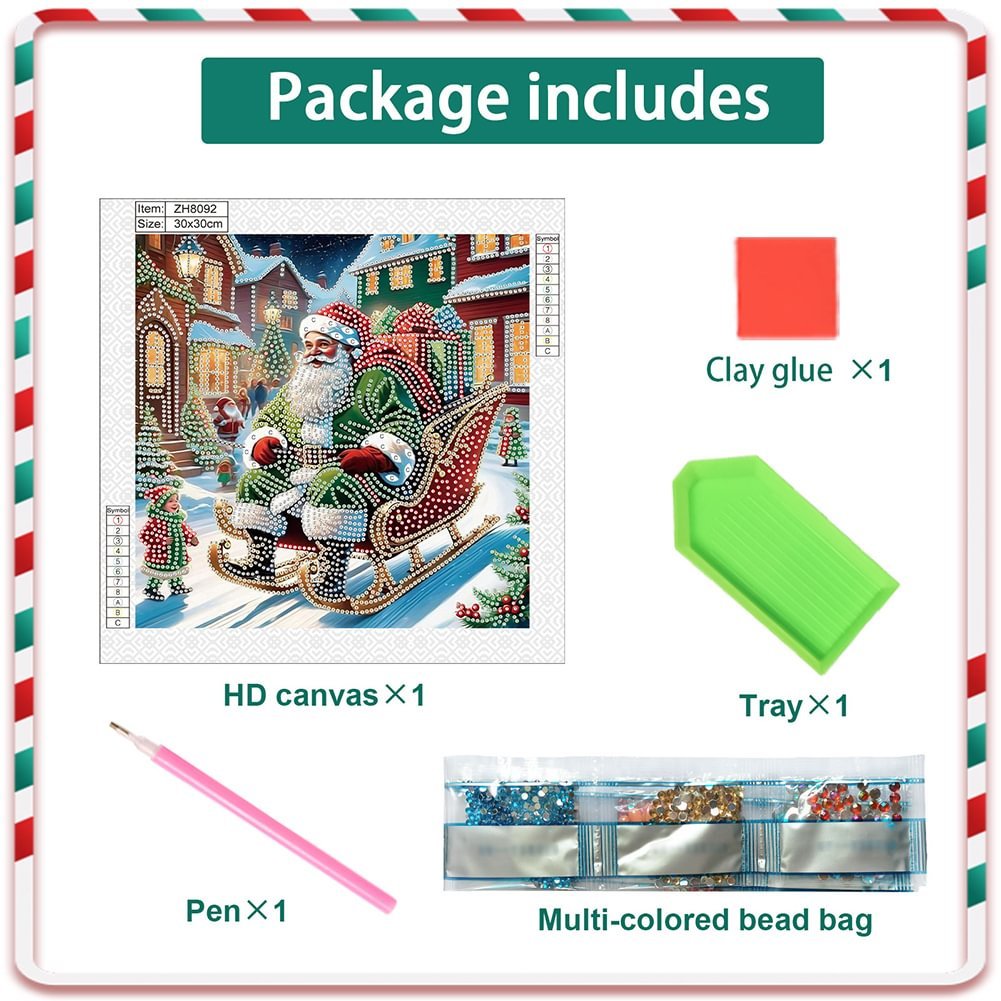 Custom 30x30CM DIY Santa Claus Home Decor Diamond Painting Special Shaped Acrylic Christmas Decor Diamond Painting