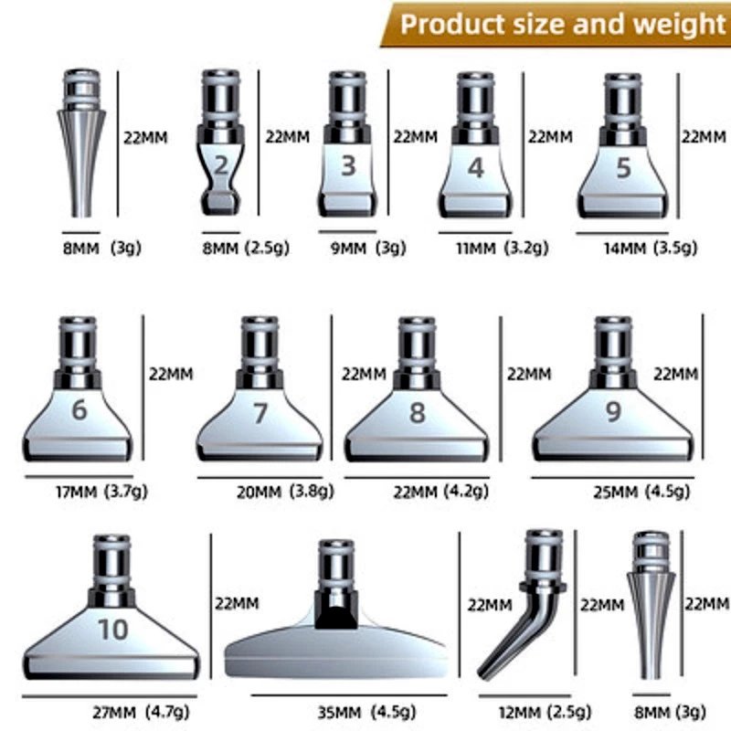 13pcs 5D Diamond Painting Tool Multi Placer Tip Stainless Steel Tip Fit Diamond Painting Pen Metal Head Kits