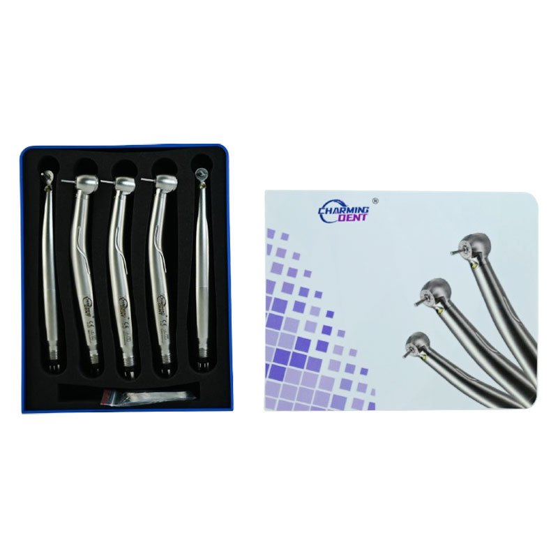 Charmingdent high quality dental LED high speed handpiece set 5 pcs / dental air turbine handpieces self luminous