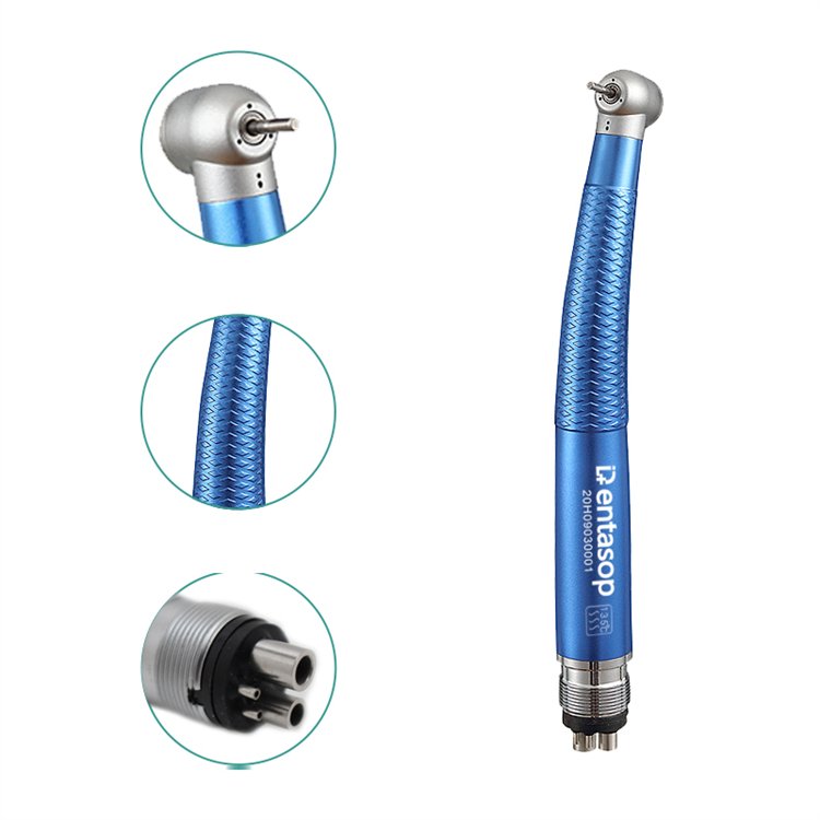 Dental High-speed Handpiece Dark Blue Strong Cutting Ce Turbine Low Speed Handpiece Ceramic Bearing Electrical Dental Hand Piece