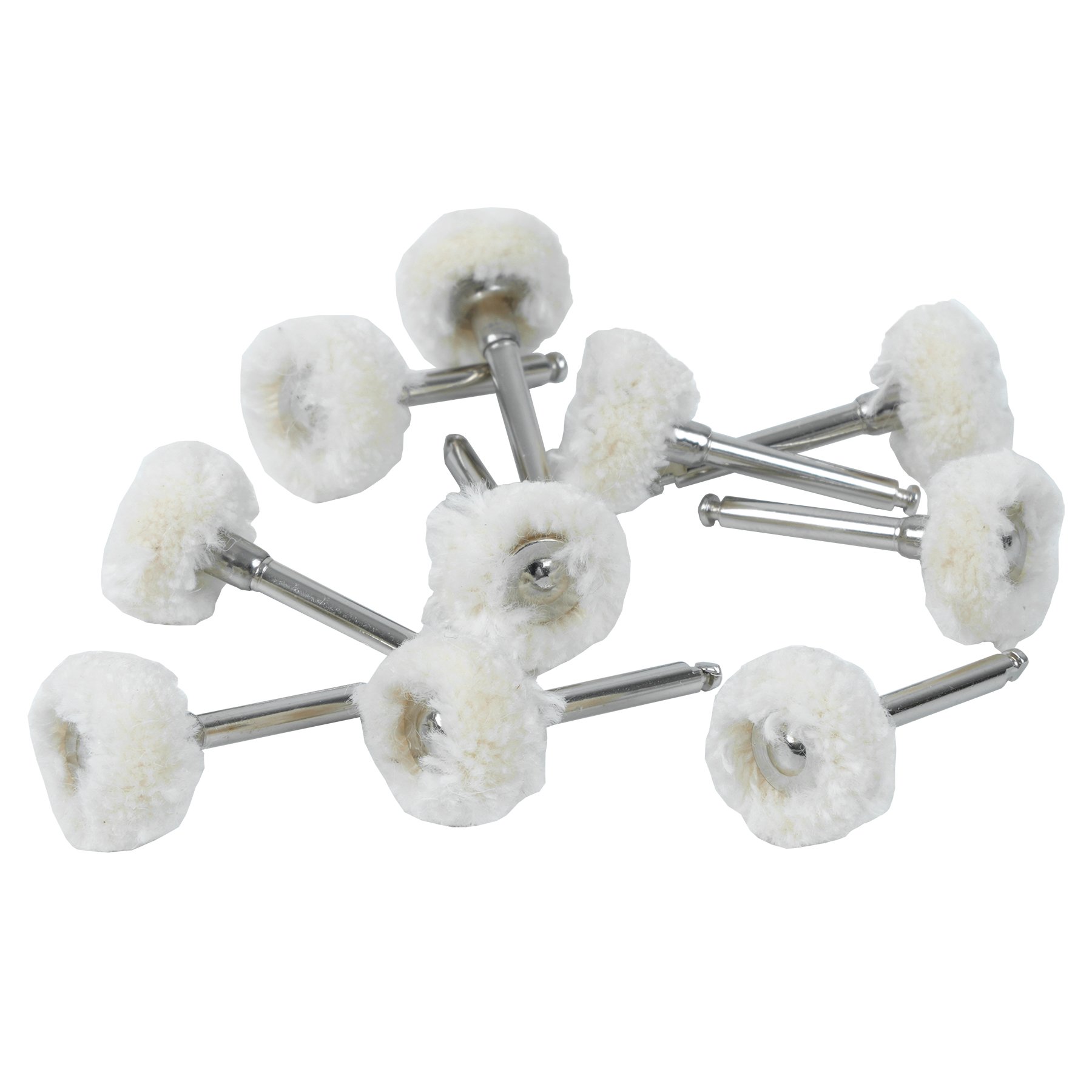 White Soft Dia10mm Dental Instruments Dentist Rotary Tool Polishing Brush Wheel Buffs For Low-Speed Handpiece RA Shank
