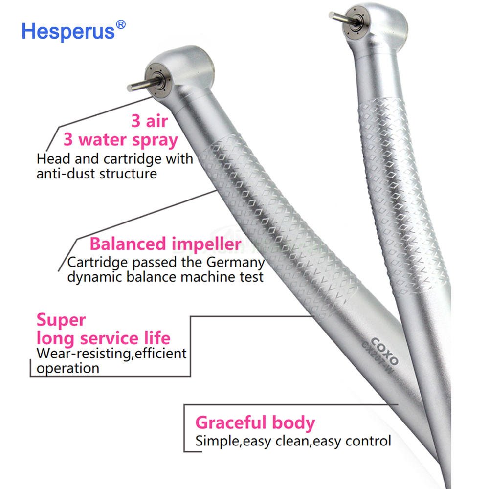 COXO CX207-W Dental Push Button Air Turbine Handpiece Dental High Speed Handpieces Coxo High Speed Handpiece Dentistry Toold