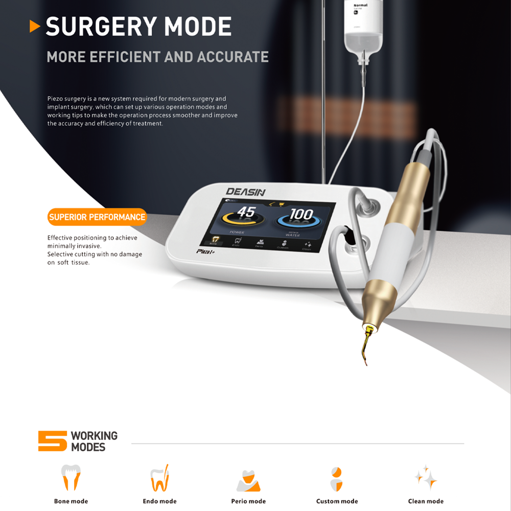 2 in 1 surgery Implant Motor HD Sensitive Touch Screen Dental Ultrasound Piezo Bone Surgery Machine With Handpiece and Piezo tip